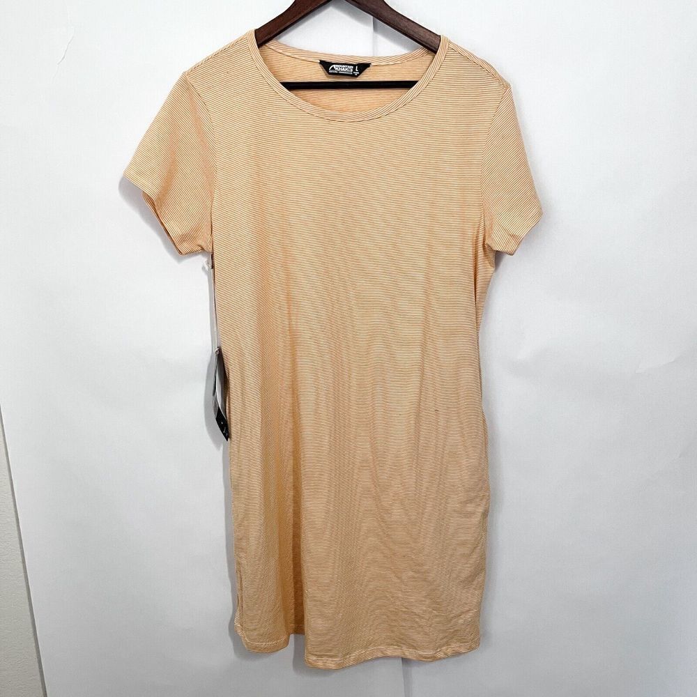 NWT Mountain Khakis Women's Dress Size L T-Shirt Striped Peyton Knit Orange